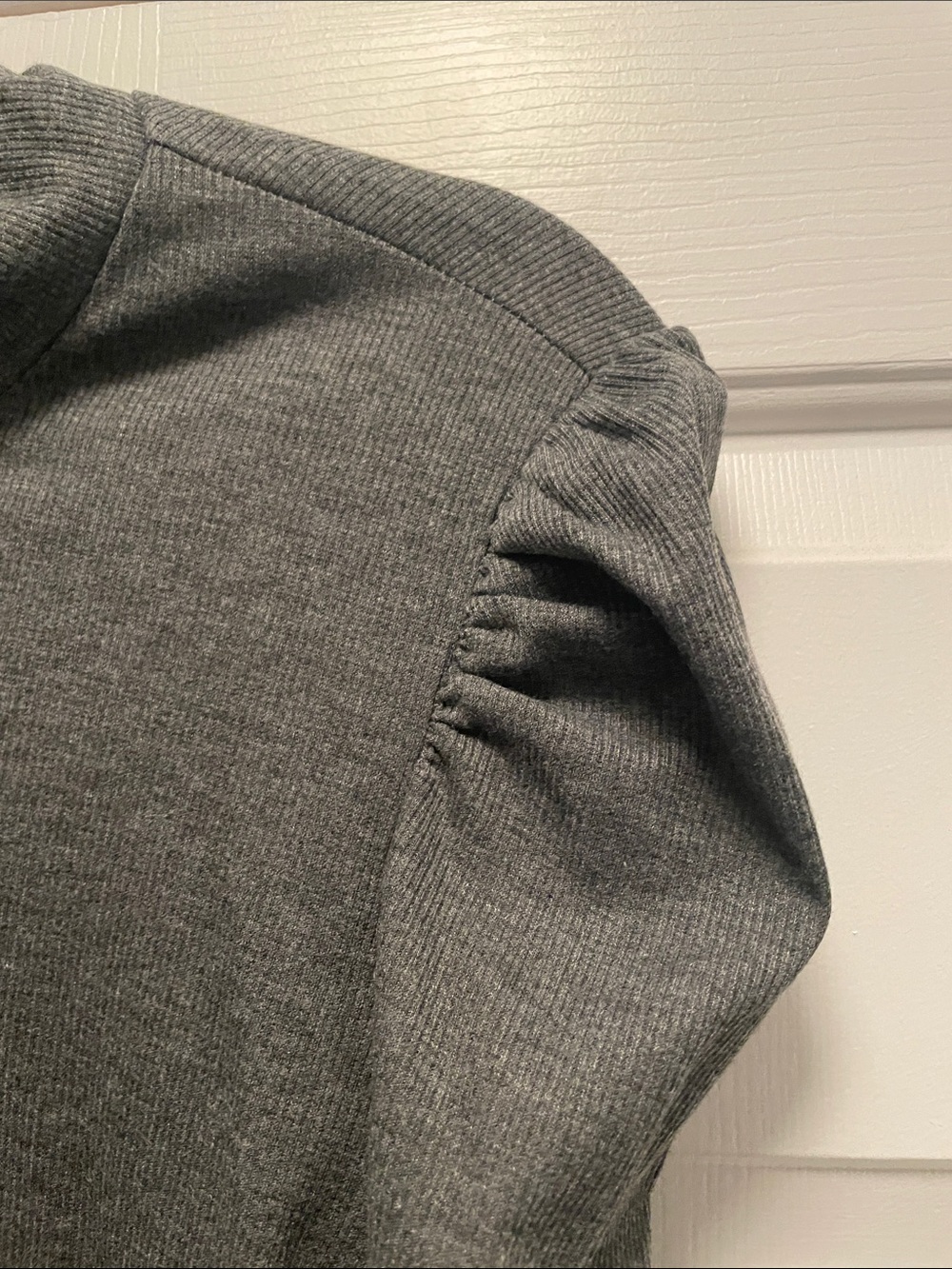 Coolmee Gray Mock Neck Puff Shoulder Long Sleeve Top - Picture 6 of 6